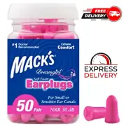 Mack's Dreamgirl Soft Foam Earplugs, 50 Pair, Pink - Small Ear Plugs
