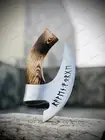Viking Pizza Axe Cutter Custom Hand Made Stainless Steel With Leather Cover