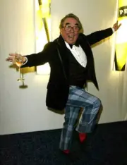 British comedian Ronnie Corbett plays the fool at Tio Pepe Carlton- Old Photo