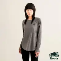 在飛比找momo購物網優惠-【Roots】Roots 女裝- ACTIVE長袖上衣(灰色