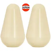 NEW (2) Switch Knobs (USA size) For Lever switches Strat Guitar Style - CREAM