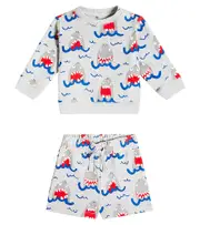 [Stella McCartney Kids] Stella McCartney Kids Baby fleece sweatshirt and shorts set M 3 multicoloured