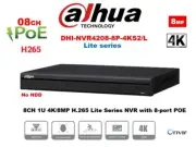DAHUA NVR4208-8P-4KS2/L 8CH 4K/8MP 2 SATA LiteSeries NVR with 8port POE (No HDD)