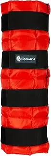 Equinavia Cool Relief Therapy Ice Boots Leg Wraps for Horses, Gel Pack with Adjustable Straps | 16.5" x 15.5" Single - Red - One Size