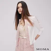 在飛比找momo購物網優惠-【MOMA】質感雪紡拼接小香外套(白色)