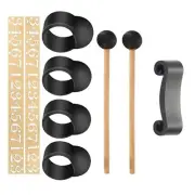 9 In 1 Wood Tongue Drum Drumstick Finger Sleeves Hand Pan Percussion Accessories