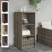 Garden Storage Cabinet Sideboard Cupboard Patio Terrace Poly Rattan vidaXL