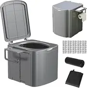 Portable Travel Potty Toilet - Camping Adult Portable Toilet - Heavy Duty Side Storage Bracket Training Seat Potty for Truck Boating Kids Hiking Rv Beach Adults