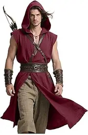 Joukavor Medieval Sleeveless Surcoat Renaissance Tabard for Men Halloween LARP