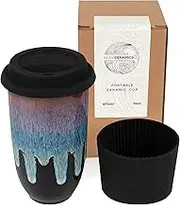NOVA CERAMICS Coffee Tumbler – Travel Mug - On the Go Coffee Mug – Microwave & Dishwasher Safe Green Coffee Tumbler - Gifts For Women Men Him Her – 16oz – Monsoon