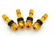 4pcs Gold Aluminum Body Bolt On Style Tire Valve Stems and Caps 4X