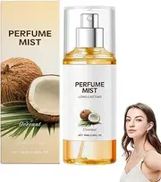 Coconut Body Spray for Women, Vanilla Coconut Fragrance Skin Body Mist, Natural Concentrate Scented Skin Spray Infused Serum Oil, Travel Size Long-Lasting Fragrance, Refreshing and Feminine (1pcs)