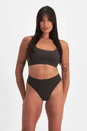 [Bonds] Bonds Women's Bases Seamless String Bikini in Dusted Black Size: 8 8 Dusted Black