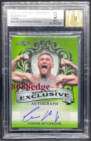 2019 LEAF NSCC EXCLUSIVE AUTO: CONOR McGREGOR #1/1 AUTOGRAPH UFC CHAMPION BGS 9