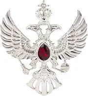 [Knighthood] Men's Double Headed Eagle With Winged Stone Detailing Lapel Pin Badge Coat Suit Jacket Wedding Gift Party Shirt Collar Accessories Brooch (Silver) (KN-LP-M11-SILV-DBLWINGED-EAGLE)