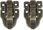2 Pcs Box Toggle Latch, Duckbilled Hasp Lock Toggle Latch Catch with Mounting Screws, Box Case Latch Hasp for Cabinet Toolbox Suitcase - Bronze