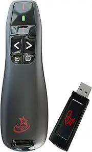 Red Star Tec PR-819 Wireless Remote Presentation Clicker - Office Computer Slide Changer and Slide Advancer Presenter with Laser Pointer