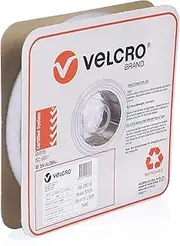 VELCRO Brand Industrial Strength Stick On Fastener - Loop Side Only with Pressure Sensitive Adhesive 0172 - Heavy Duty Professional Grade Hold - Cut-to-Length Roll, 25mm x 25m, White