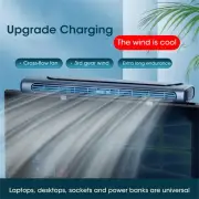 Clip-On Computer Fan Adjustable Angle USB Powered Office Desk Cooling Fan with Long Channel Wind Wheel Blue White Availa