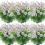 12 Bundles Artificial Flowers Outdoor UV Resistant Fake Plastic Plants Indoor...