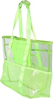 [Mipcase] Mesh Beach Bag: Waterproof Tote With Pockets - Oversized Foldable Lightweight Sandproof - Transparent Handbag For Family Swim Bag Vacation Accessories