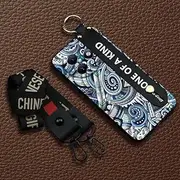 Phone Case Compatible with Itel S24/S667LN, Fashion Design Wrist Strap Graffiti Anti-Knock Ring Shockproof Anti-dust Kickstand Waterproof