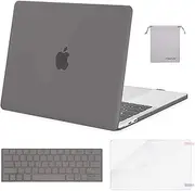 MOSISO Compatible with MacBook Pro 13 inch Case M2 2025, 2024, 2023-2016 A2338 M1 A2251 A2289 A2159 A1989 A1708 A1706, Plastic Hard Shell&Keyboard Cover&Screen Protector&Storage Bag, Gray