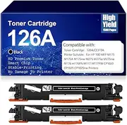 with Chip Compatible 126A (CE310A)Toner Cartridges High Yield Black Toner Cartridge Replacement for HP 100 MFP M175 M175A M175nw M275a M176 M177 CP1020 CP1025,Black-2PC