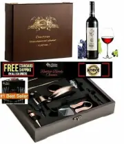 Wine Opener Aerator Rabbit Corkscrew Lever Bottle Accessories gift wood box set