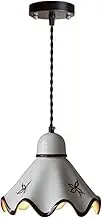 CJLWSLCO Mid Century White Pendant Light Modern Ceramic Pendant Lights Kitchen Island Antique Chandelier Vintage Ceiling Hanging Light Fixture for Dining Room Living Room Lighting Indoor Adjustable He