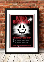 Radio Birdman / Iggy Pop 'Australian Tour' Poster 1984 - Framed A1