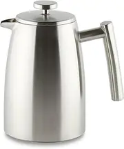 [Café Stal] HFD-08S Belmont 8 Cup Double Walled Cafetiere Coffee Maker, Satin Finish, 1 Litre