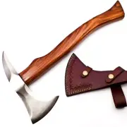 CUSTOM HANDMADE FULL TANG D2 TOOL STEEL TACTICAL HATCHET CAMPING AXE