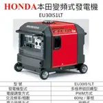 附發票 ELEMAX本田台灣經銷 HONDA變頻發電機EU30I 110V四行程 停電露營 擺攤工程