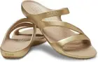 WOMEN'S CROCS GOLD METALLIC STRAPPY KADEE II BEACH/POOL WATER SANDALS SIZE 8 NWT