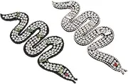 ARTSEWPLY 2Pcs Beaded Snake Applique Decorative Sewing Patches for Clothing DIY Craft Accessories Handmade Bead Snake Decor for Sweaters Bags Hats and Scarves