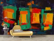 3D Oil Painting Colorful Self-adhesive Removeable Wallpaper Wall Mural