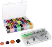 ValueHall 360 Set Snaps and Snap Pliers Set 24 Colors Plastic Snaps, T5 Plastic Buttons for DIY Sewing and Crafting V7055