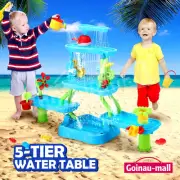 Kids Sand and Water Table Outdoor Waterfall Sandpit Toys Beach Play Activity