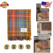 Retro Buchanan Antique Wool Throw - Perfect for Picnics, 60 x 70 Travel Blanket
