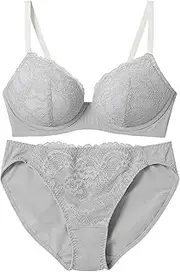 [amphi] BCC234 Women's Wireless Bra and Shorts Set, Made with Molded Cups, Natural Rounded Bust Silhouette, Wireless Bra & Shorts Set, Top and Bottom Set