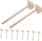 Kisangel 10pcs Mini Wooden Hammers for Lightweight Mallets for Building Blocks Party Games Creative Play Safe Hammer for Indoor Outdoor Activities