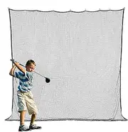 Outdoor Golf Net, 3x3m Portable Polyester Practice Fence, Heavy-Duty Sports Netting, Golf Simulator Net with Return System, Multi-Sport Driving Baseball Hockey, 1.18x1.18 inches