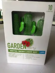 NEW Garden Party Metal Mesh Light Set DESERT CACTUS Indoor 10 LED Lights #F13