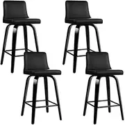 Artiss Bar Stools Stool Set of 4 Swivel Kitchen Counter Barstools Dining Chair Chairs Black in 66cm Seat Height Floor for Home Bar Dining Room Cafe Outdoor Indoor