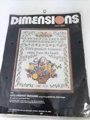 1981 Dimensions Life's Greatest Treasures 3028 Cross Stitch Kit Sampler Basket