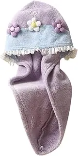 FRCOLOR Lightweight Travel Hair Cap Hair Drying Hat Adorable Flower Pattern Elastic Band