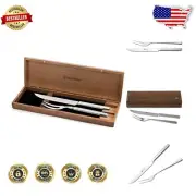 High Carbon Forged 2-Piece Carving Set - Knife and Fork with Elegant Case
