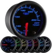 GLOWSHIFT 52mm BLACK 7 COLOR REAR DIFFERENTIAL DIFF TEMPERATURE GAUGE - GS-C722