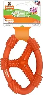Nylabone Oval Ring Flexi Chew Toy for Dogs, Flexible Dog Toys for Moderate & Gentle Chewers, Chicken Flavor, Medium - Up to 35 lbs, 1 Count